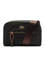 BOLSA TIRACOLO MÉDIA NYLON ALÇA FITA PRETA C 50039 0015 0003 ANACAPRI