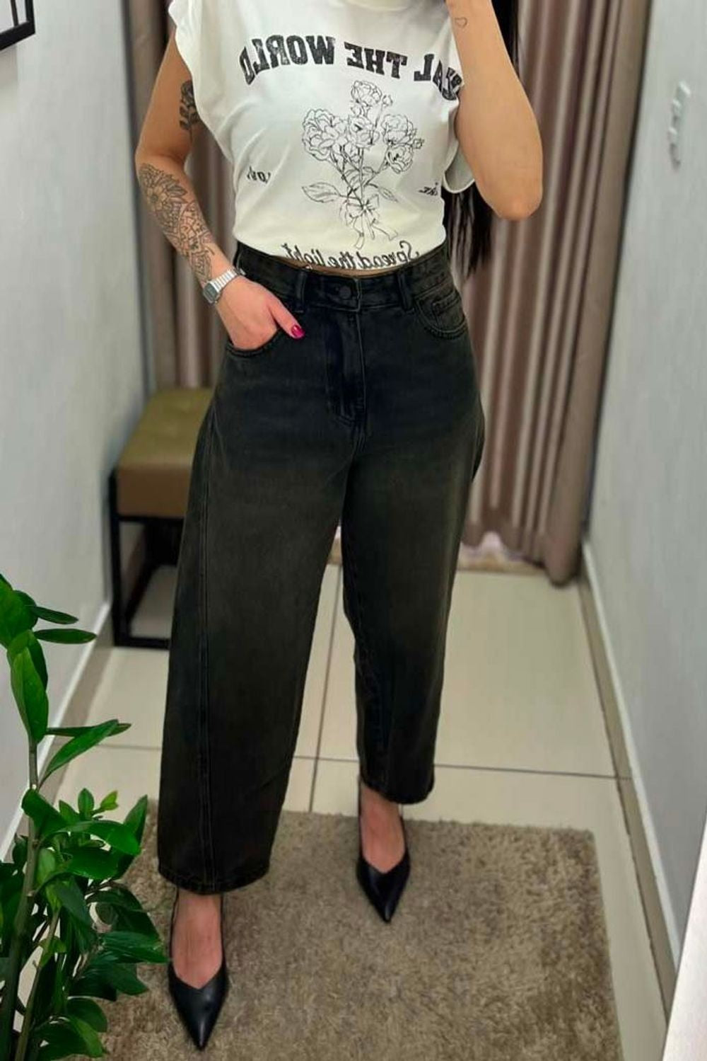 Calça Feminina Alcance ref. JEANS BALLOON - VintedoisK Imagem principal do produto