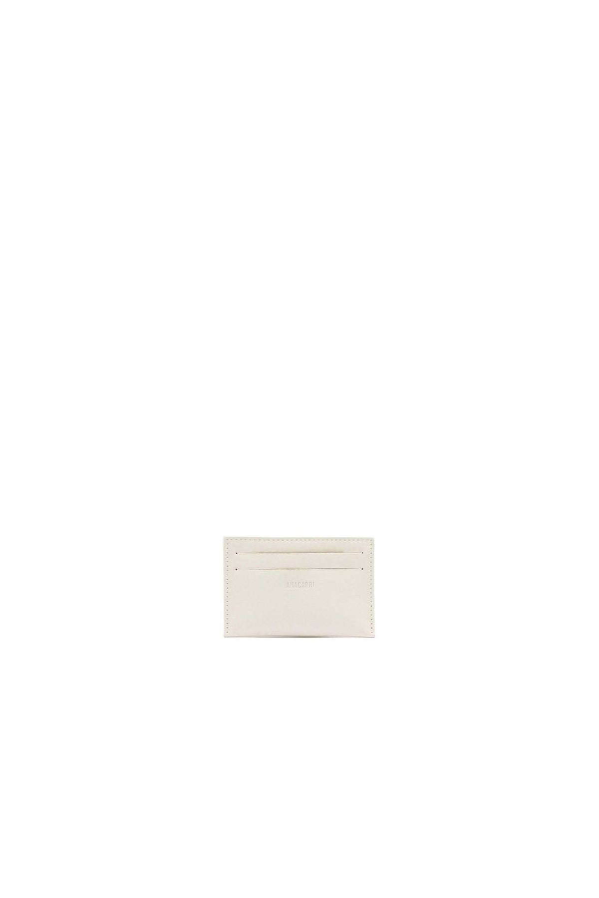 Porta cartão Anacapri Neutral Pequena em branco, frente com três divisórias para cartões Imagem principal do produto
