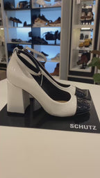 SANDALIA SALTO BLOCO VERNIZ BRANCO S 21815 0003 0005 SCHUTZ