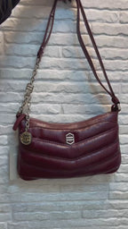 BOLSA TIRACOLO VERMELHO COURO MÉDIA COSTURAS A 50018 0844 0015 AREZZO