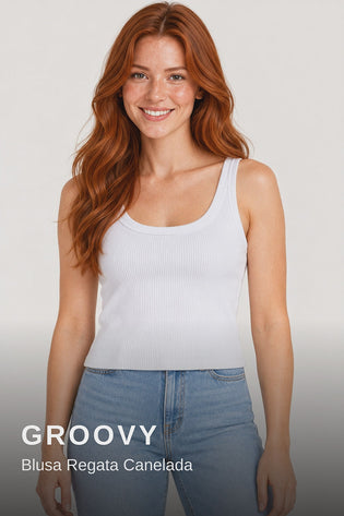 Groovy Blusa Regata Canelada