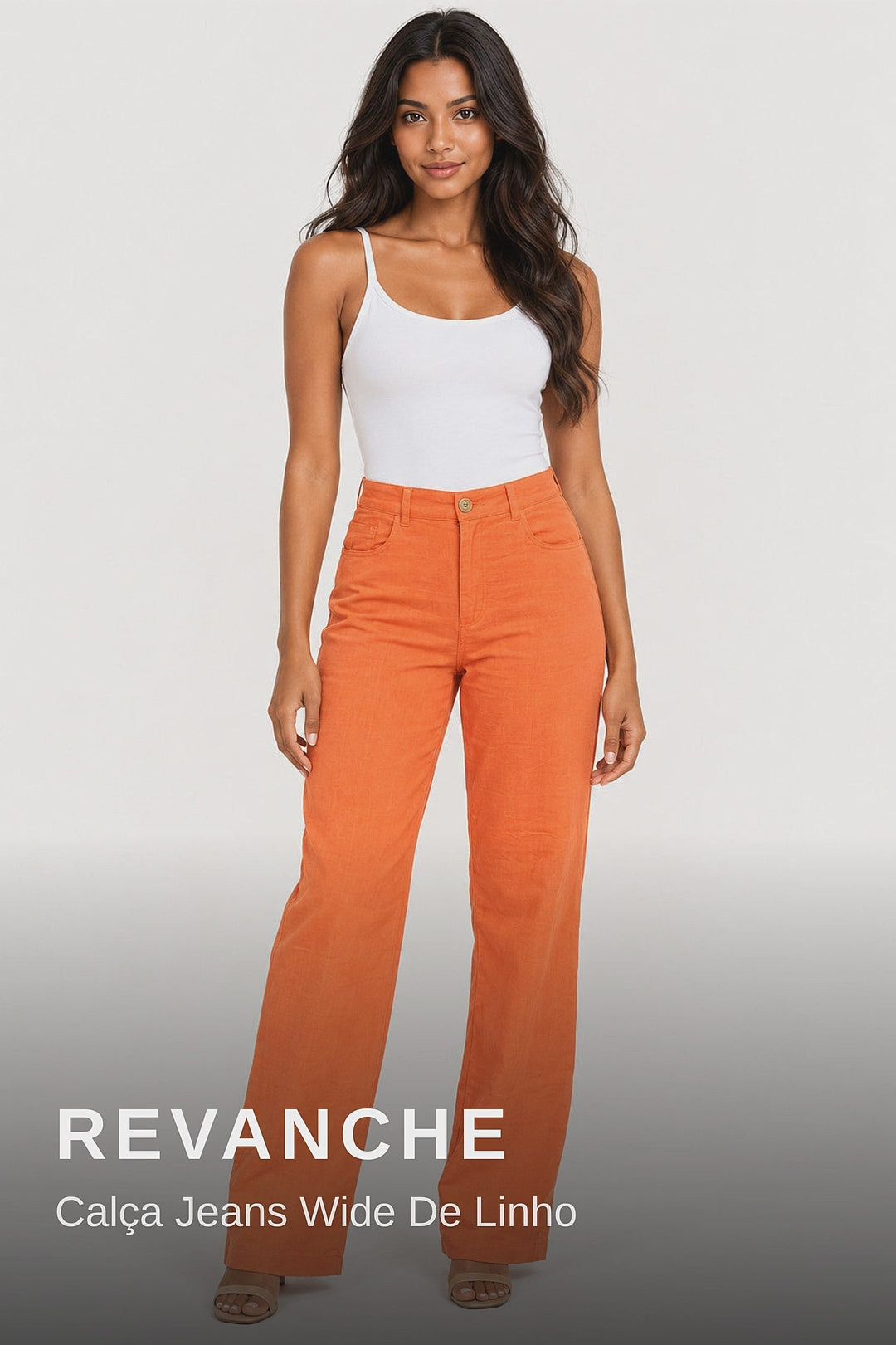 Revanche Calça Jeans Wide De Linho