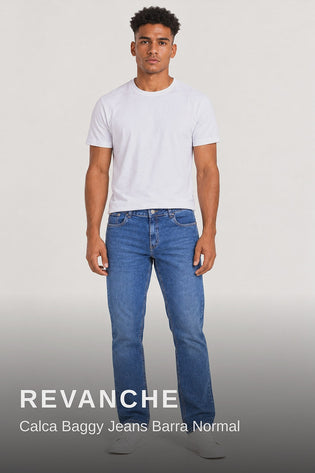 Revanche Calca Baggy Jeans Barra Normal