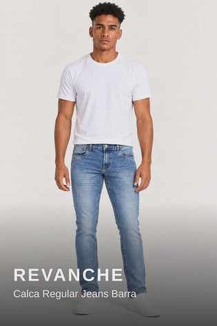Revanche Calca Regular Jeans Barra