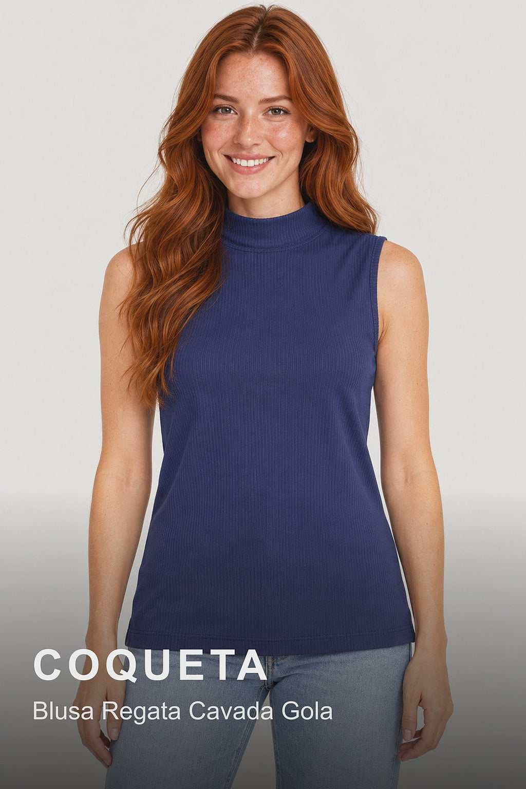 Coqueta Blusa Regata Cavada Gola
