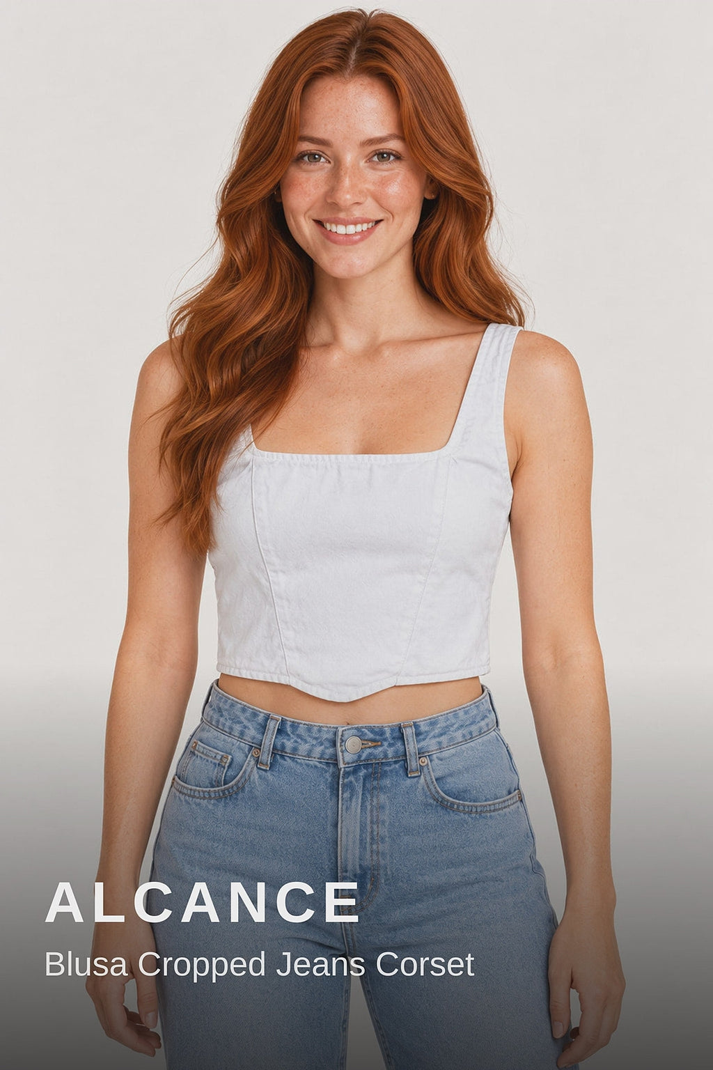 Alcance Blusa Cropped Jeans Corset