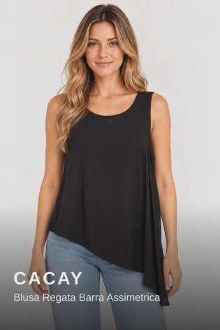 Cacay Blusa Regata Barra Assimetrica