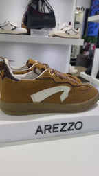 TÊNIS BEGE MARROM CAMURÇA AMARRAÇÃO MIX ARZ72 A 13476 0008 0003 AREZZO