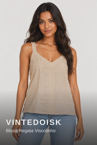 Vintedoisk Blusa Regata Viscolinho