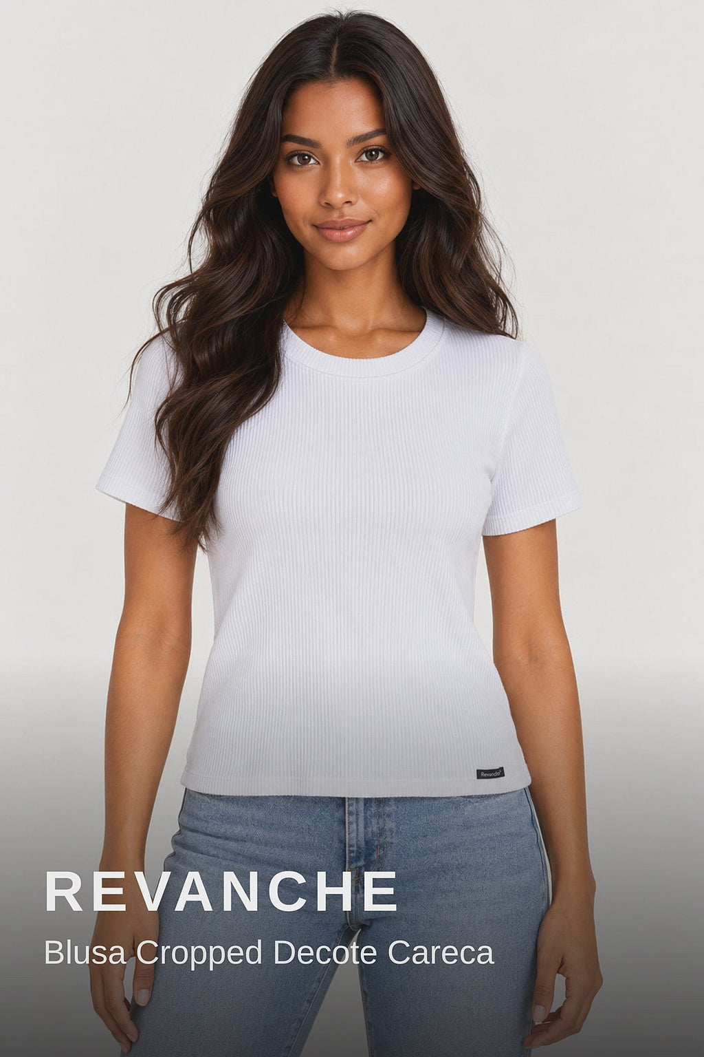 Revanche Blusa Cropped Decote Careca