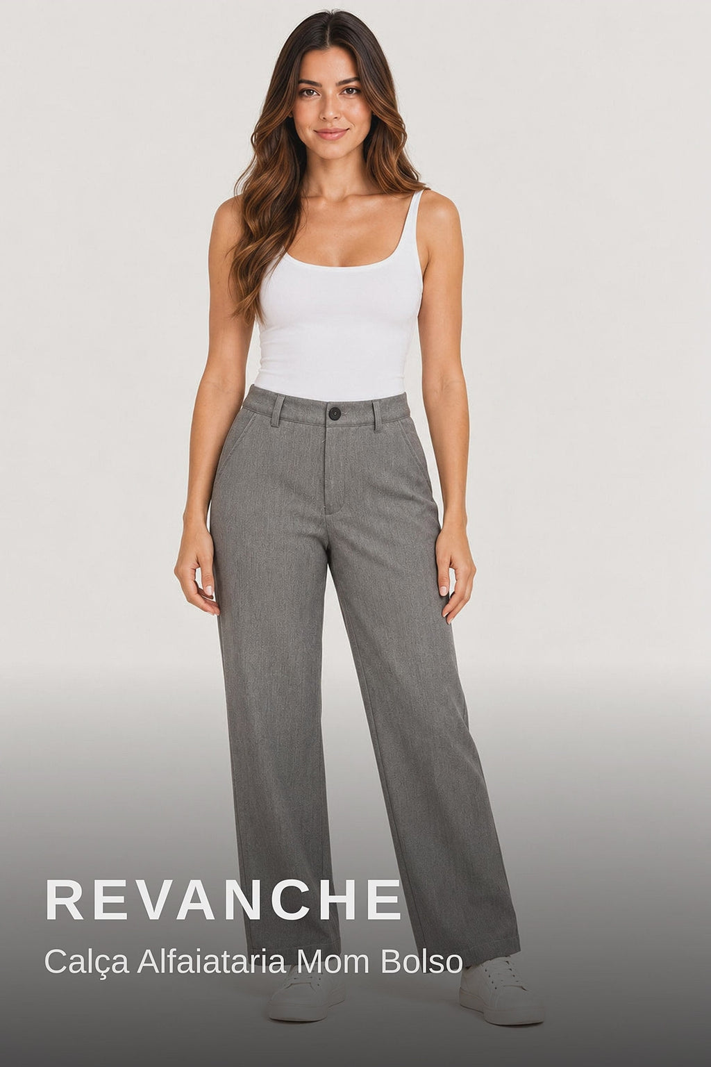 Revanche Calça Alfaiataria Mom Bolso