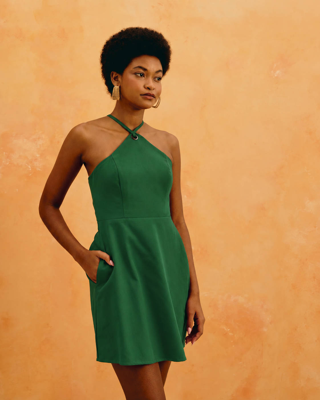 Vestido Curto Detalhe Ilhos 107980 Cacay Imagem secundária do produto